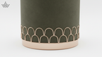Scallop Arch Velvet Ottoman – Olive Green