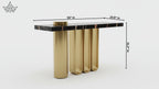 Organ Pipe Console Table with Black Marble Top