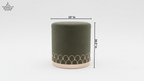Scallop Arch Velvet Ottoman – Olive Green