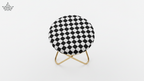 Checker Luxe Stool – Gold Frame