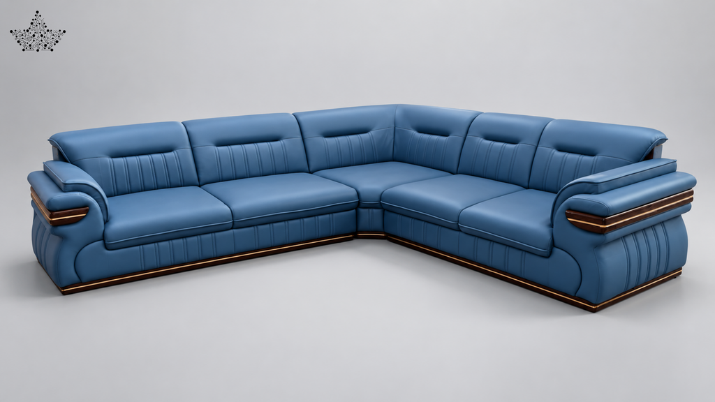 Monarch Blue L Shape Sofa