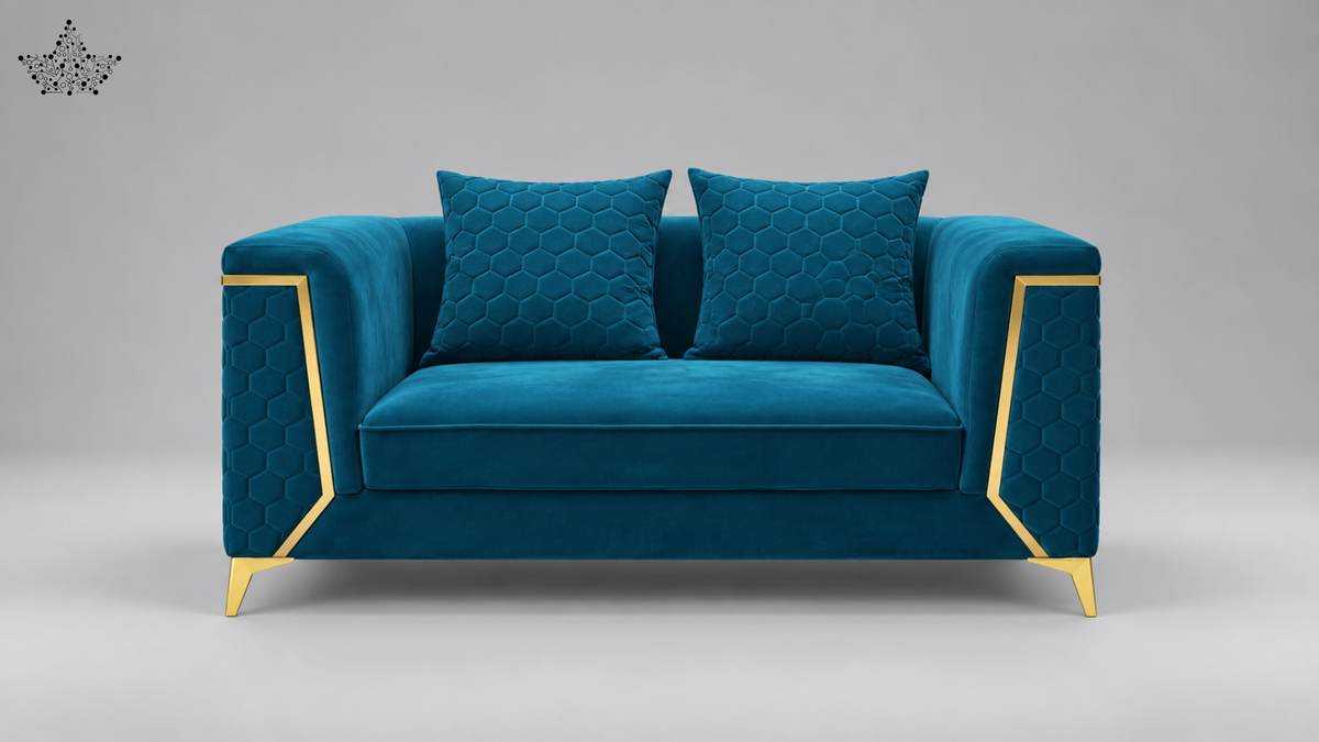 Teal Royale Sofa Set