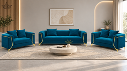 Teal Royale Sofa Set