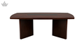 Wooden table with a dark finish on a white background
