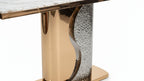 Yin Yang Wave Console Table with White Marble Top