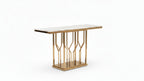 Art Deco Lattice Console Table with Marble Top