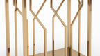 Art Deco Lattice Console Table with Marble Top