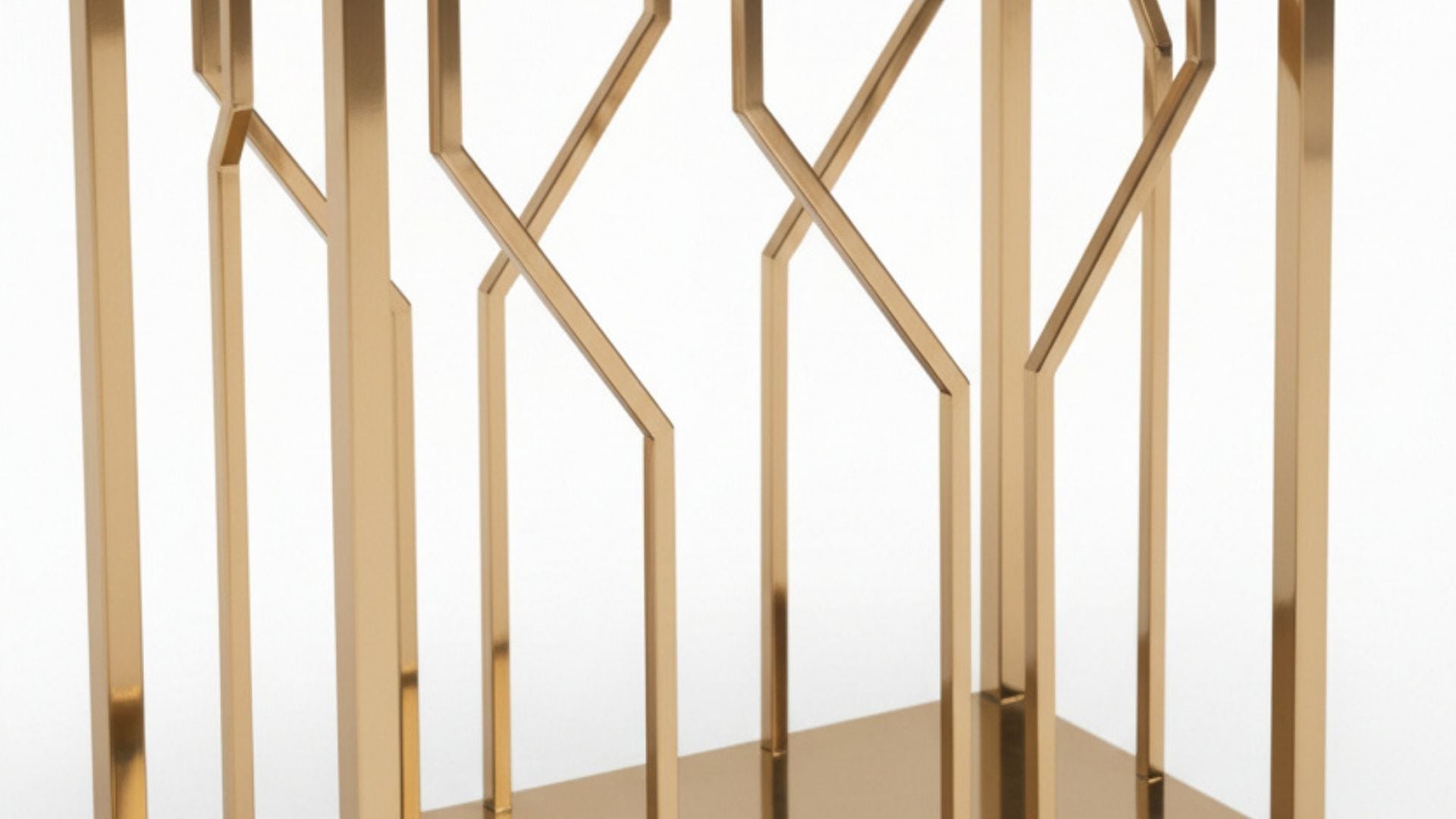 Art Deco Lattice Console Table with Marble Top