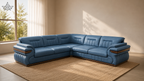 Monarch Blue L Shape Sofa