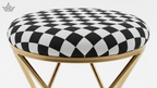 Checker Luxe Stool – Gold Frame