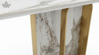 Marble Panel Console Table with White Top – 55" x 16" x 31.5"
