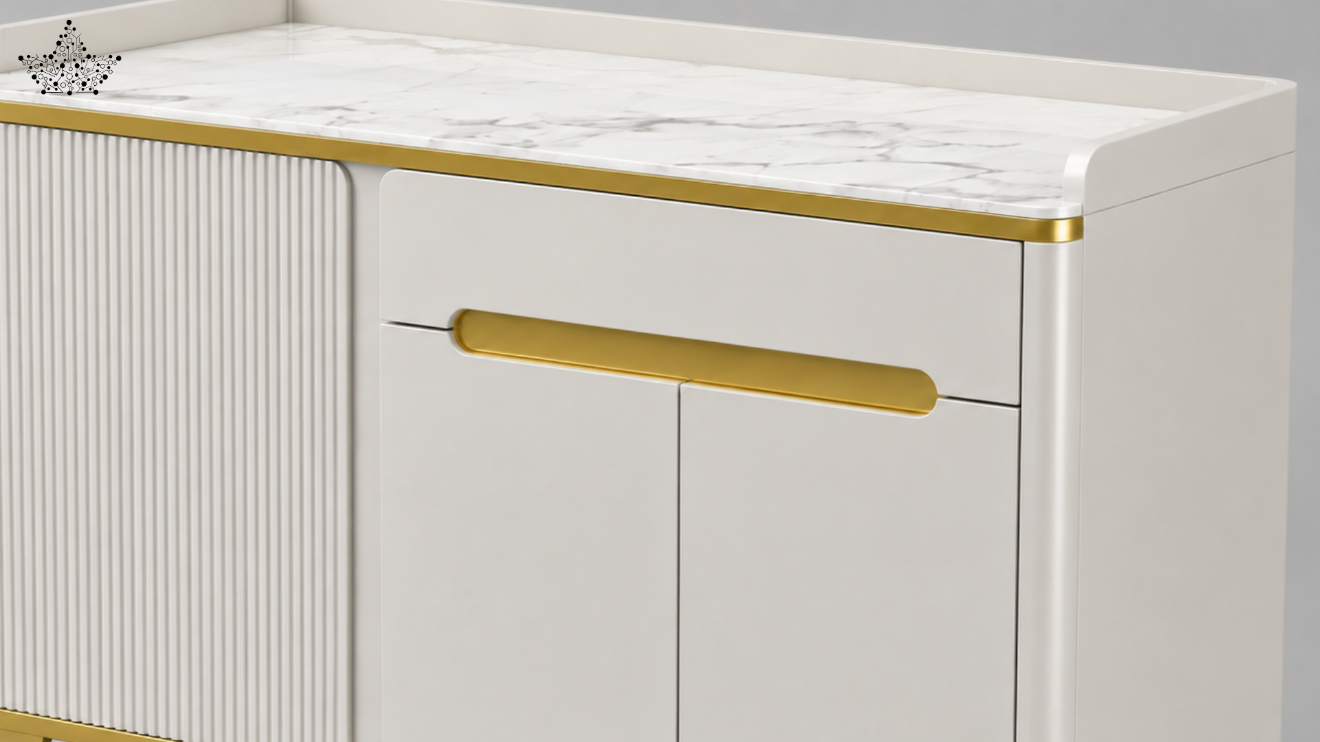 Ivory Gold Cabinet