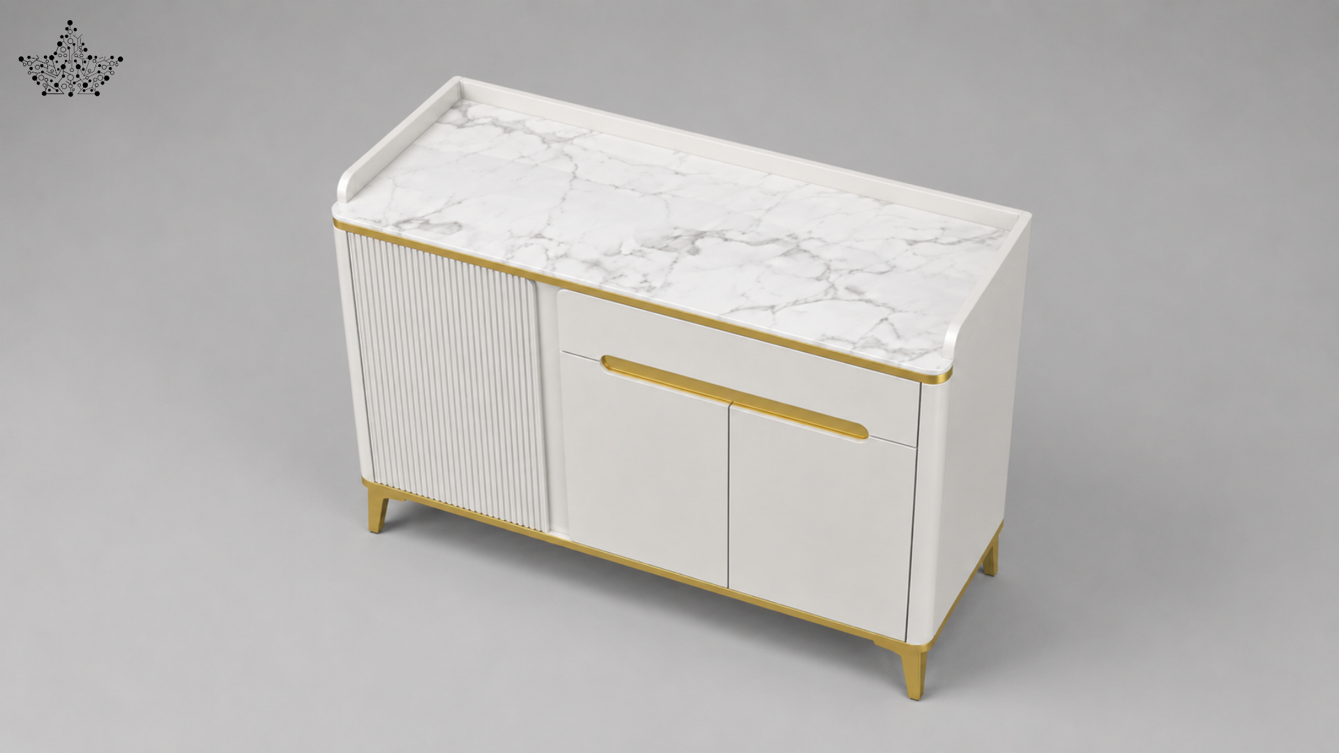 Ivory Gold Cabinet