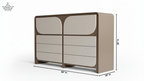 Arch Taupe Chest of Drawers – 8 Drawer Wide Cabinet