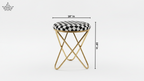Checker Luxe Stool – Gold Frame