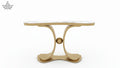 Orb Gold Console Table with Marble Top