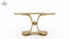 Orb Gold Console Table with Marble Top