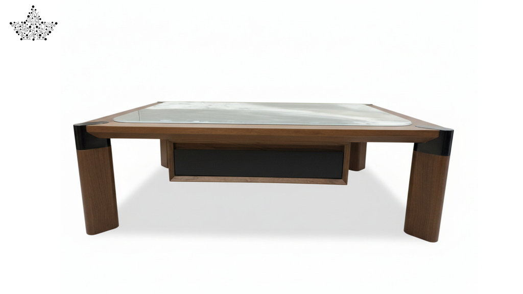 Allen Wooden Marble Top Center Table