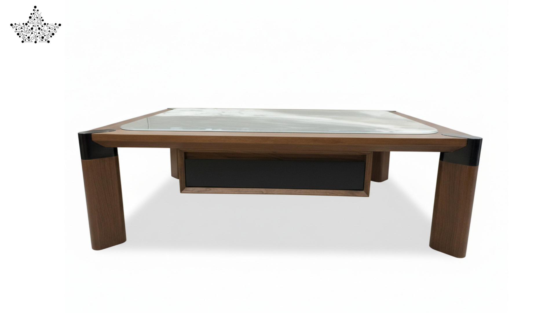 Allen Wooden Marble Top Center Table