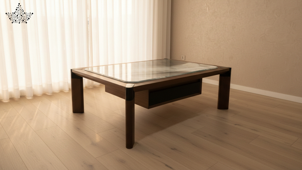 Allen Wooden Marble Top Center Table