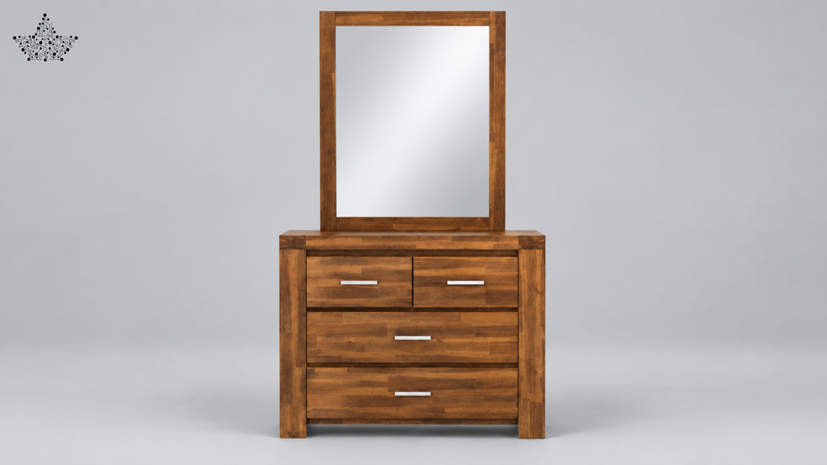 Solid Wood Dressing Table with Mirror