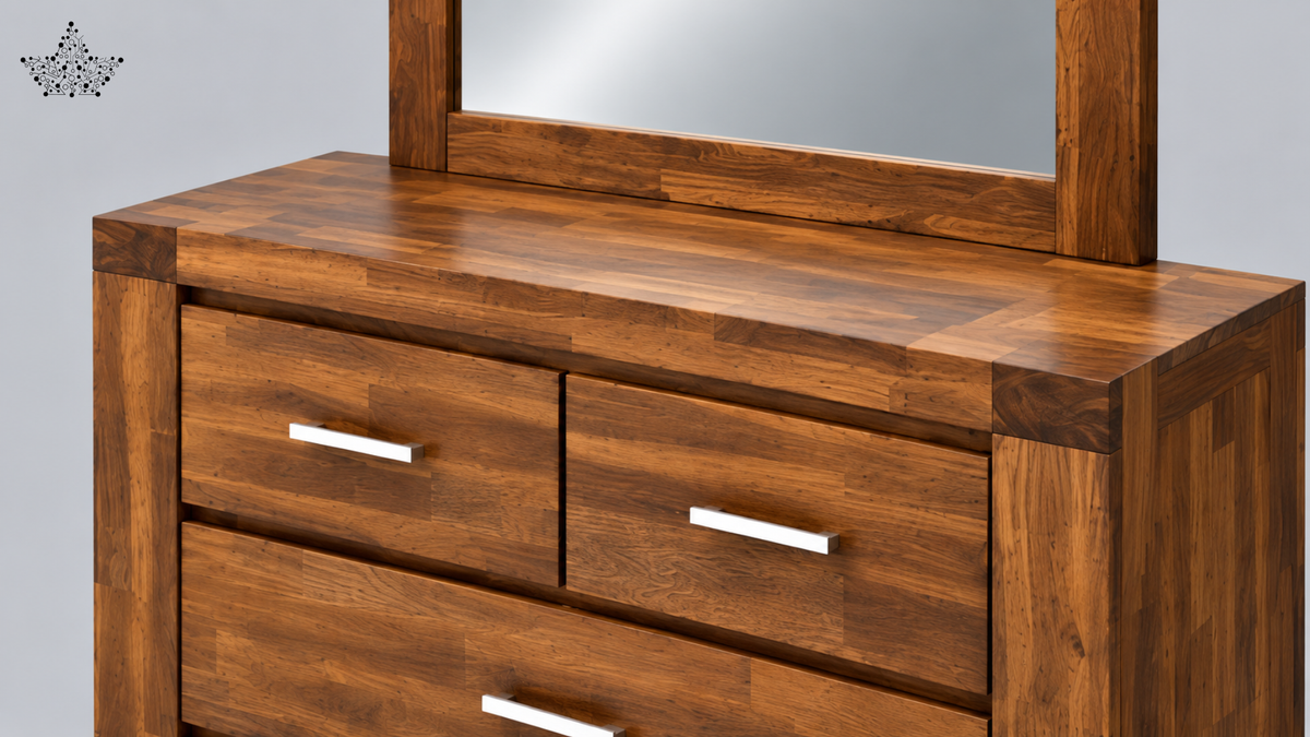 Solid Wood Dressing Table with Mirror