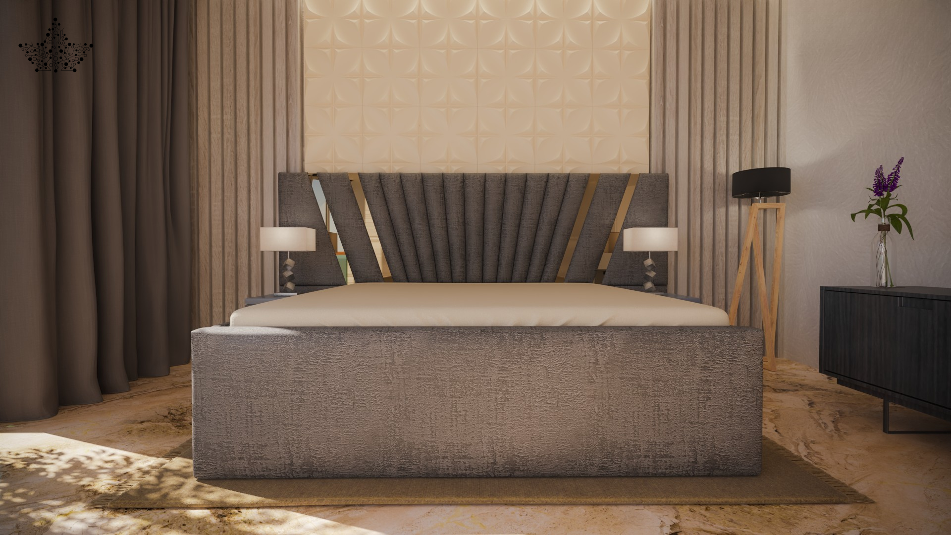 Big Luxury Upholstered Bed | Ardas Interior