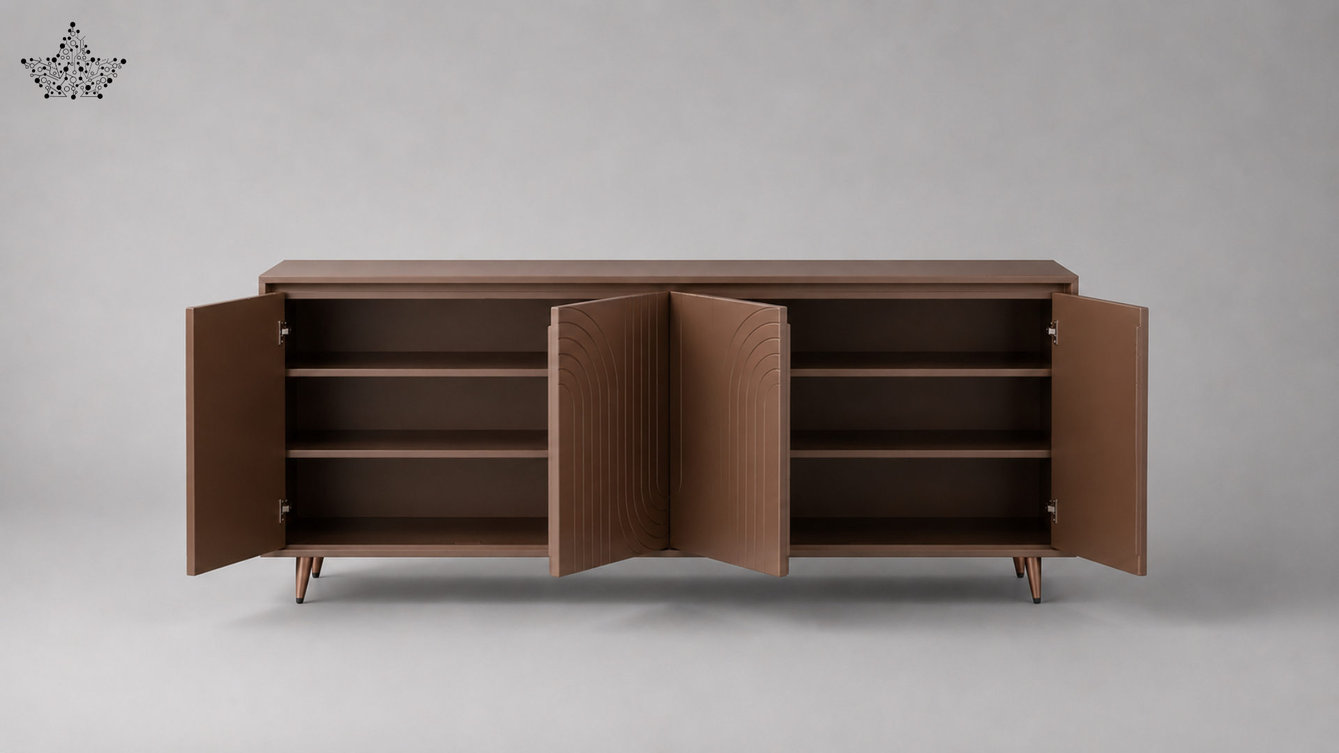 Arc Sideboard – Art Deco 4-Door Storage Cabinet