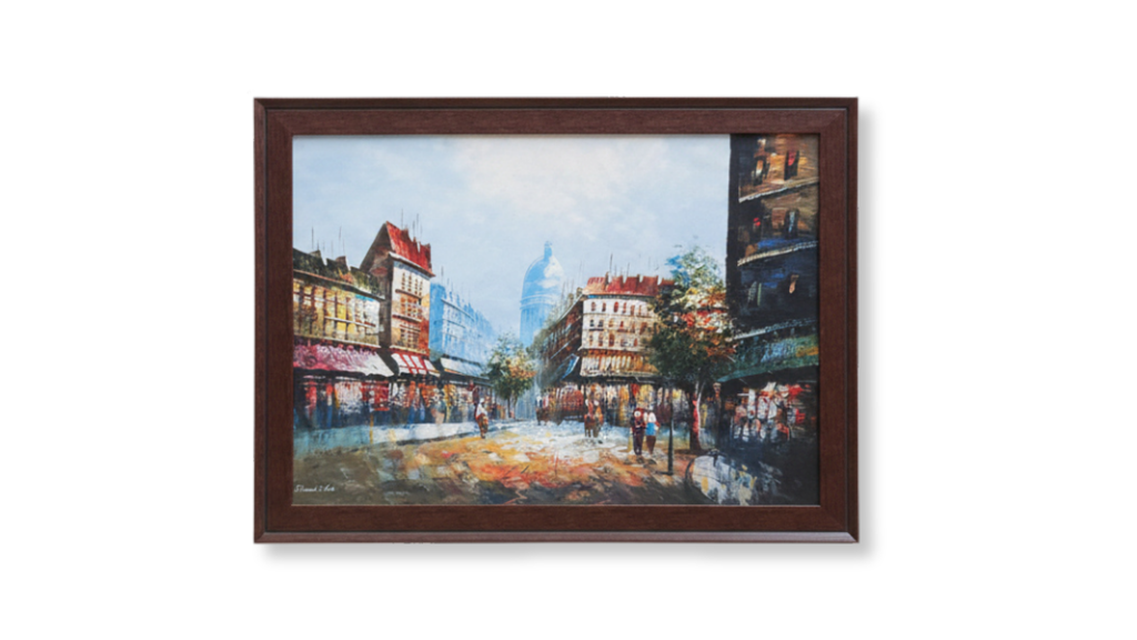 Parisian Street Scene Oil-Style Framed Wall Art