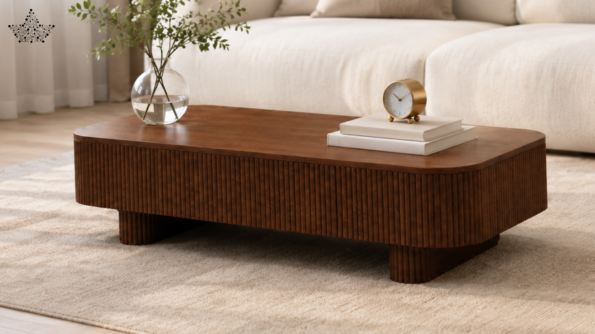 Curved Walnet Centre Table