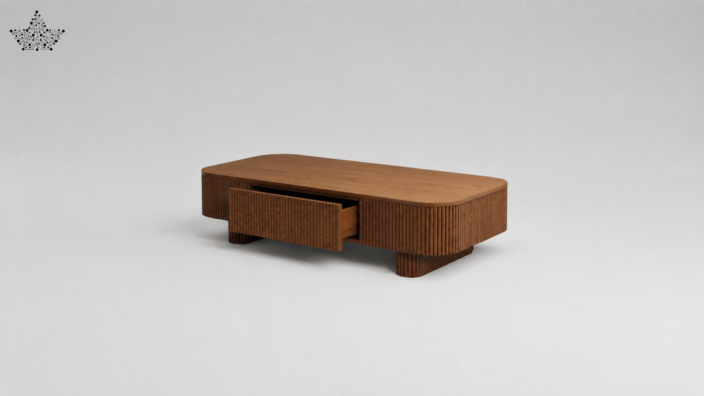 Curved Walnet Centre Table