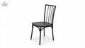 Black metal chair on a white background