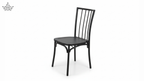 Black metal chair on a white background