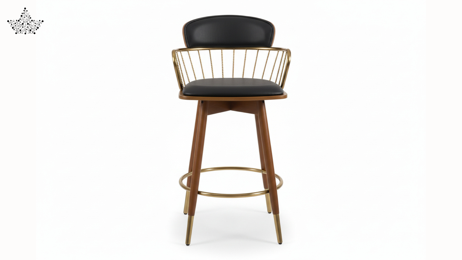 Brass & Leather Bar Stool