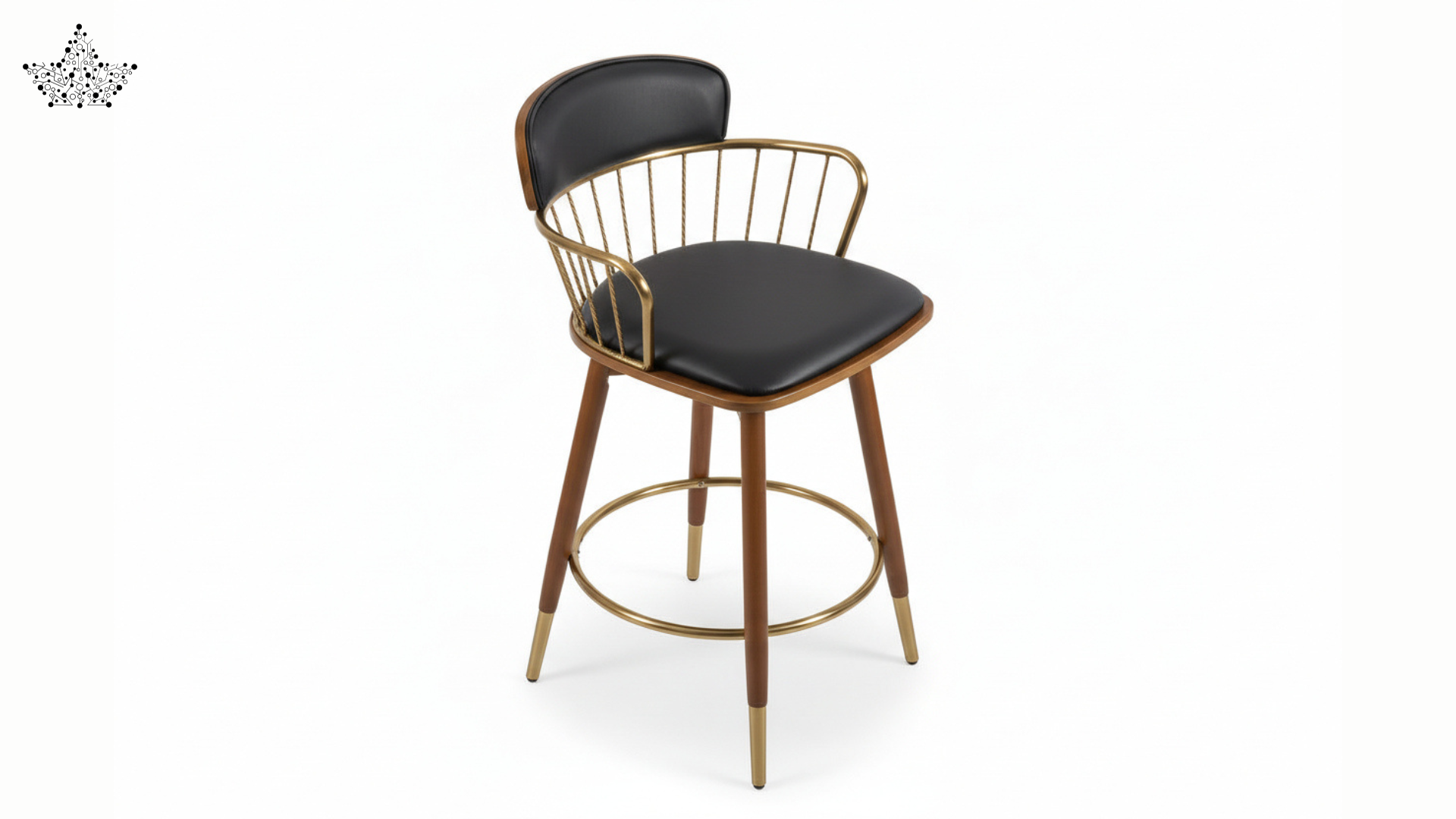 Brass & Leather Bar Stool