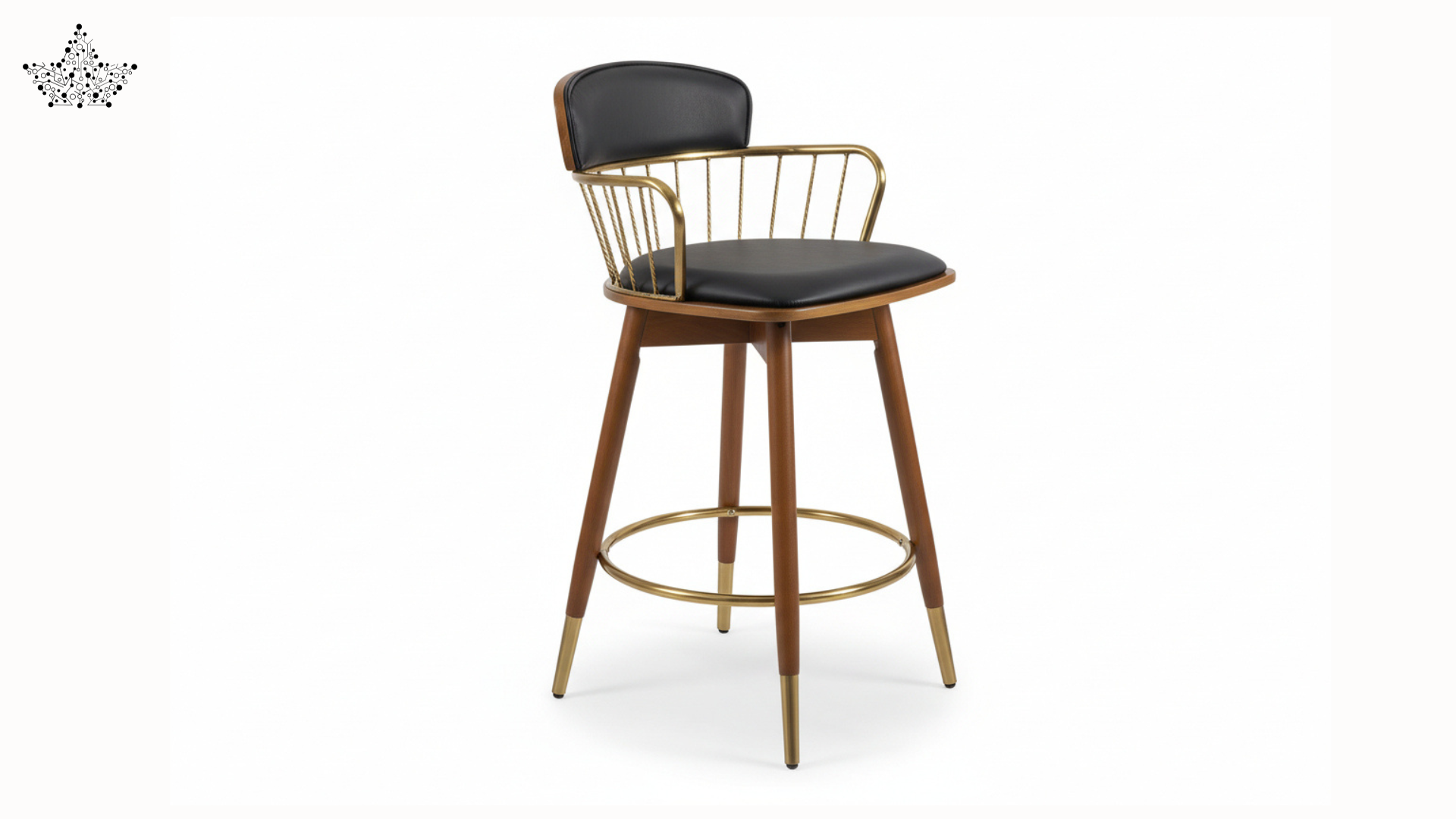 Brass & Leather Bar Stool