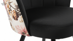 Black Floral Shell Chair