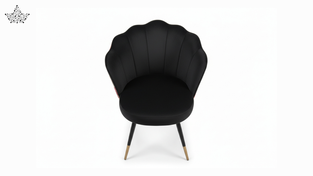 Black Floral Shell Chair