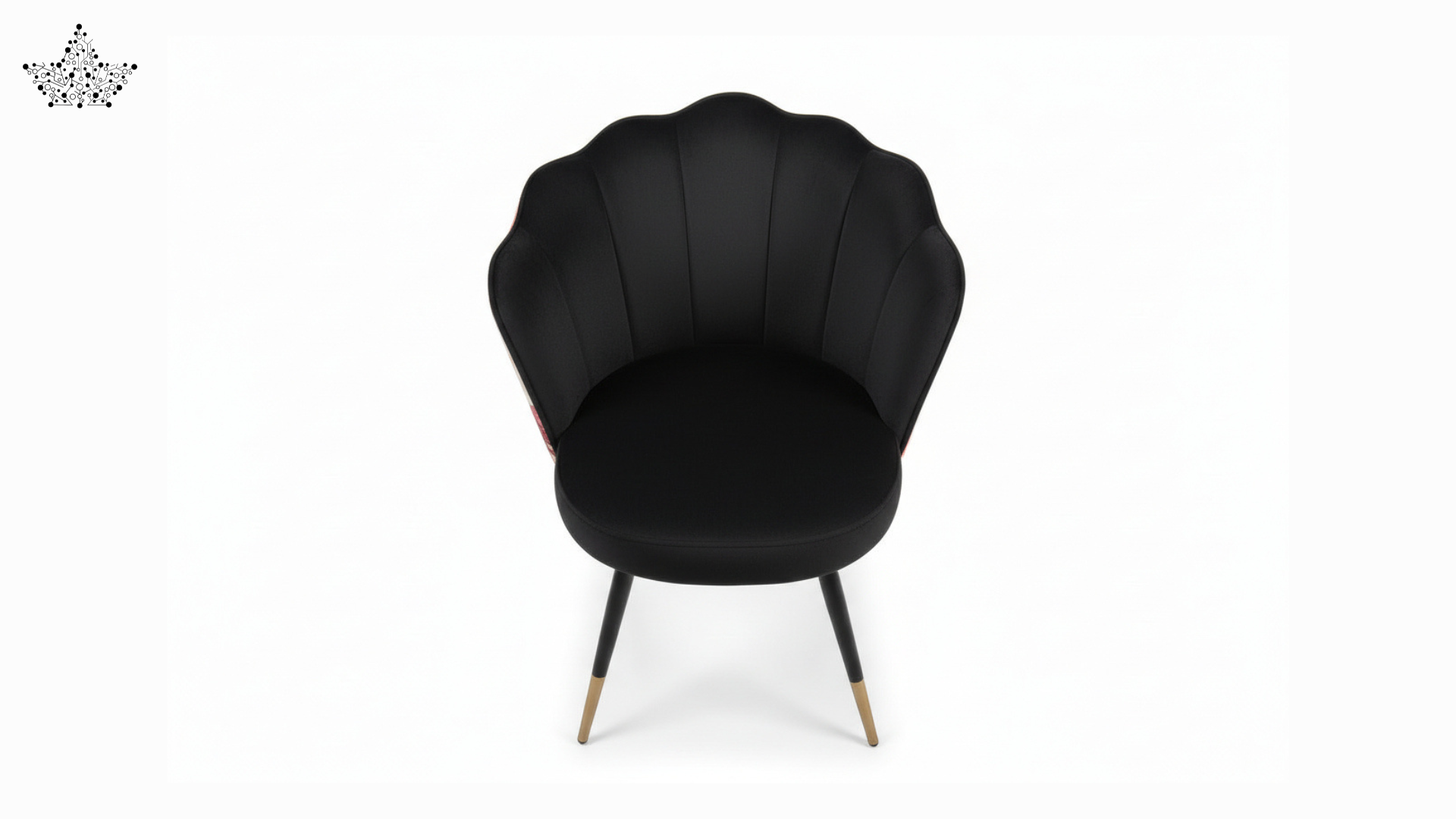 Black Floral Shell Chair