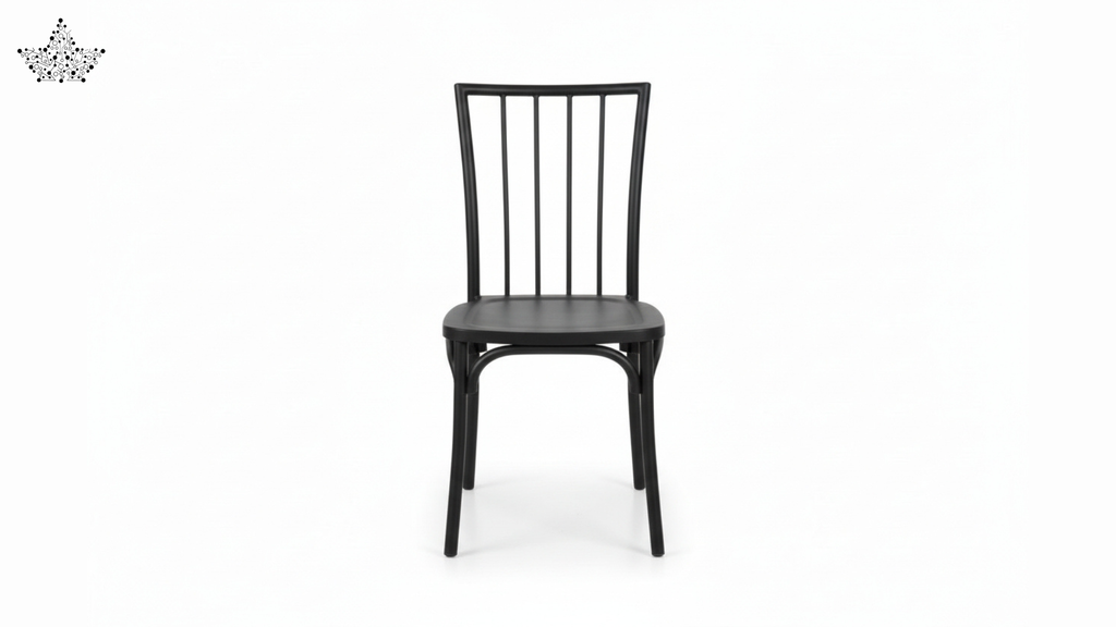 Slat-Back Dining Chair in Matte Black