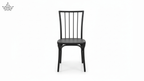 Slat-Back Dining Chair in Matte Black