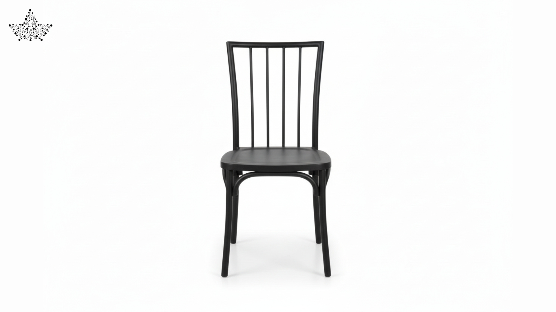 Slat-Back Dining Chair in Matte Black