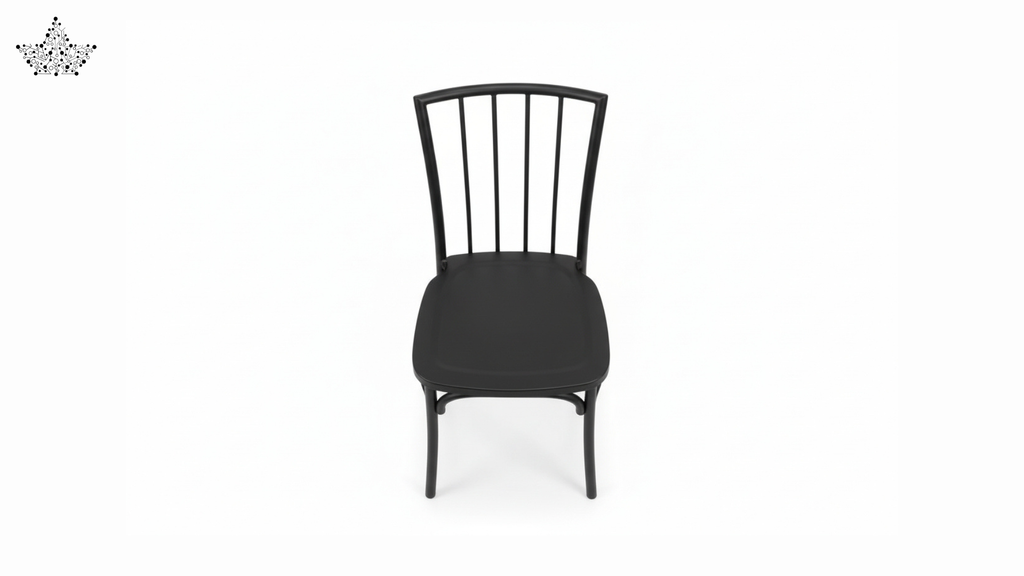 Slat-Back Dining Chair in Matte Black
