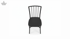 Slat-Back Dining Chair in Matte Black