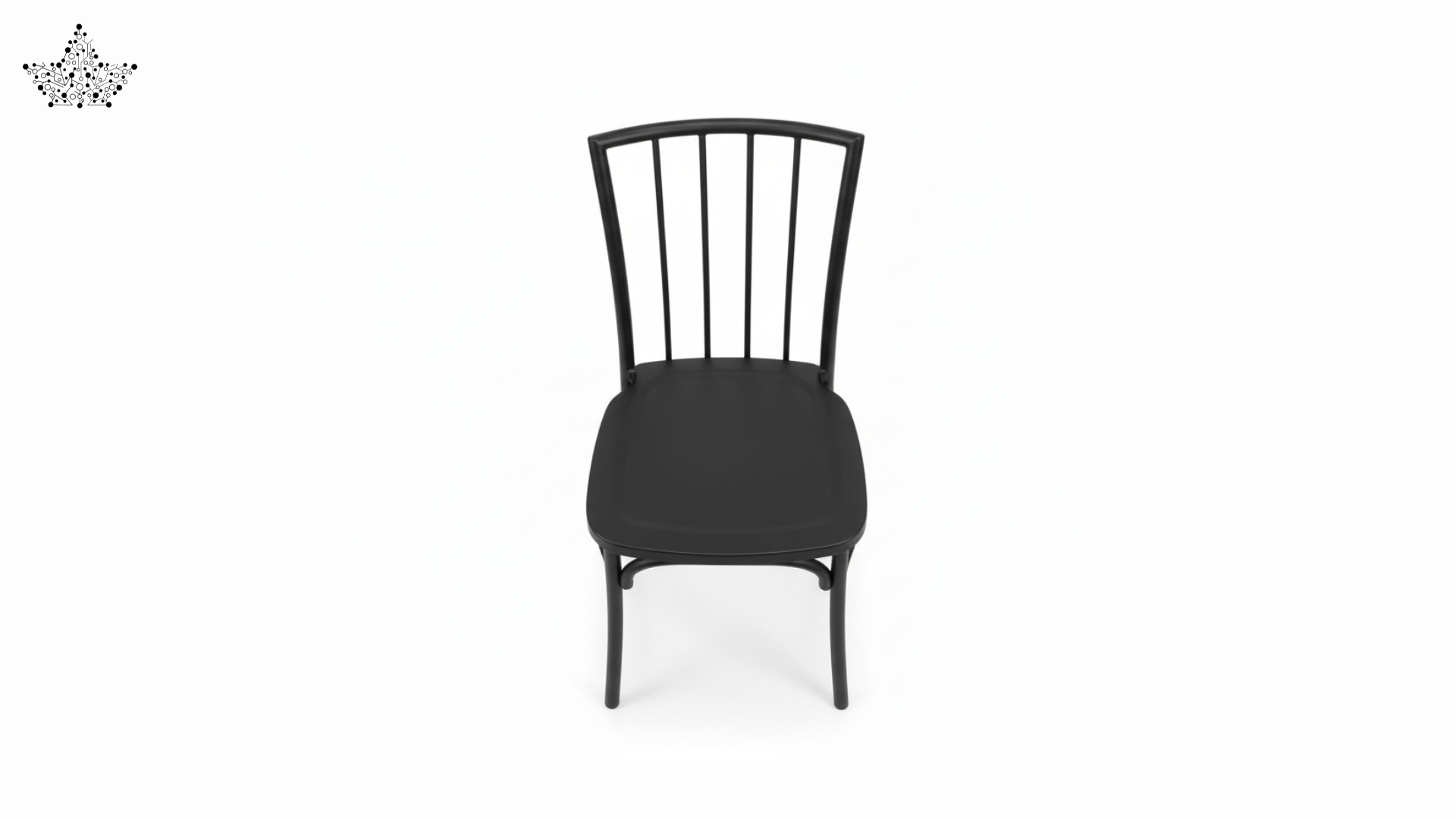 Slat-Back Dining Chair in Matte Black