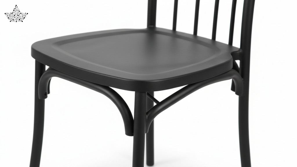 Slat-Back Dining Chair in Matte Black