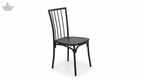 Slat-Back Dining Chair in Matte Black