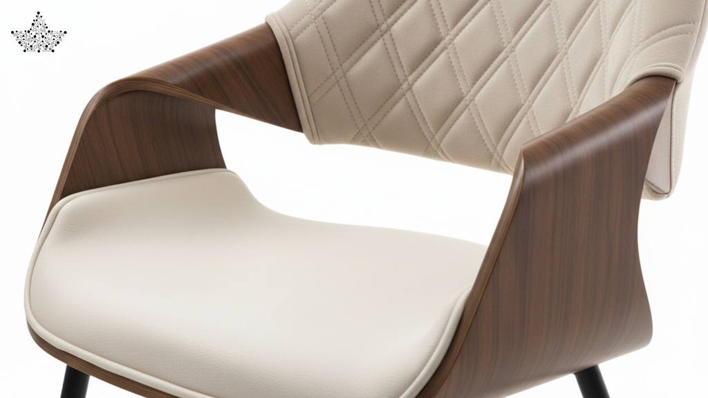 Diamond-Quilted Walnut Shell Armchair