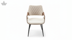 Chair with quilted backrest and white seat on a white background