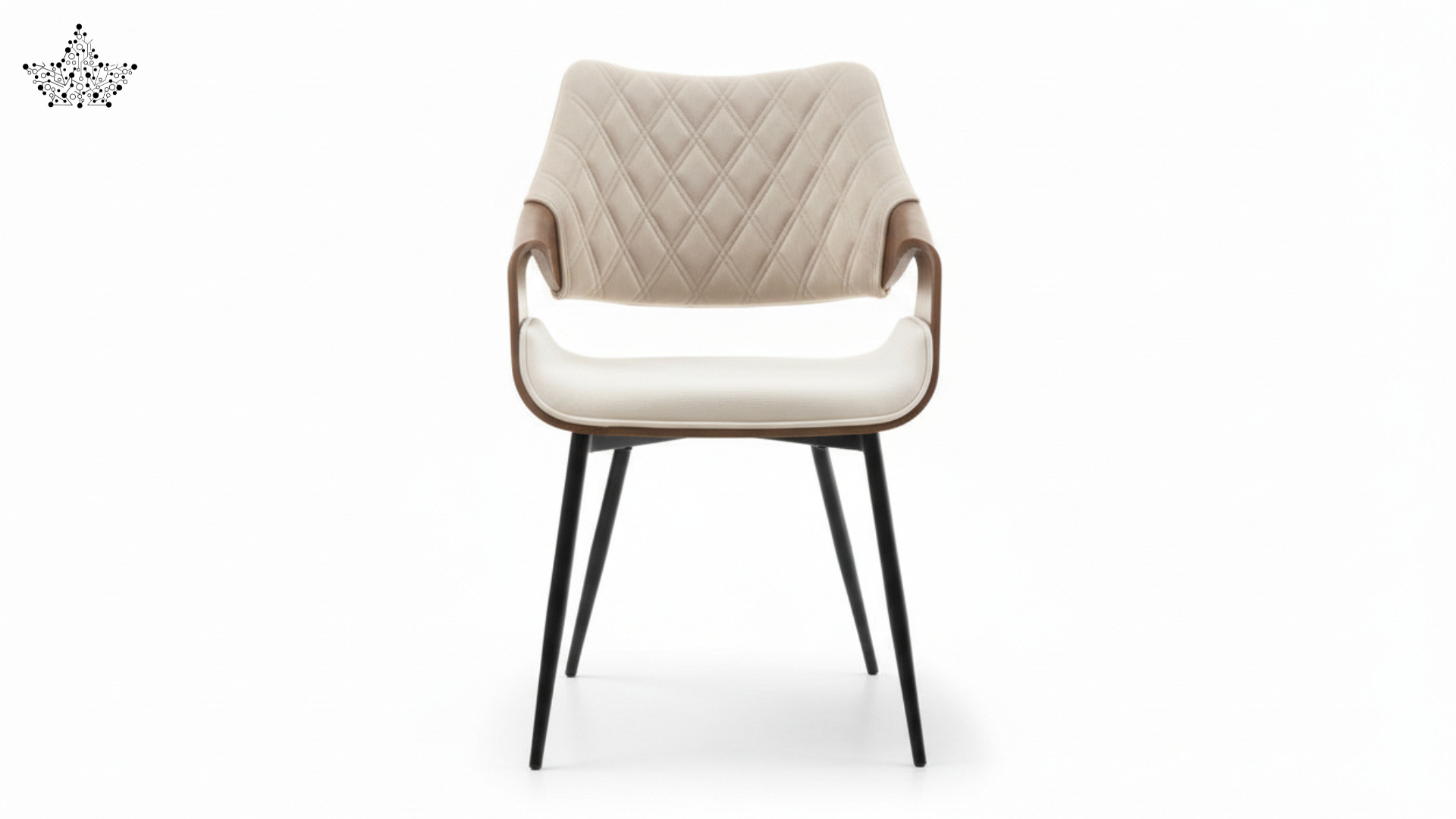 Diamond-Quilted Walnut Shell Armchair
